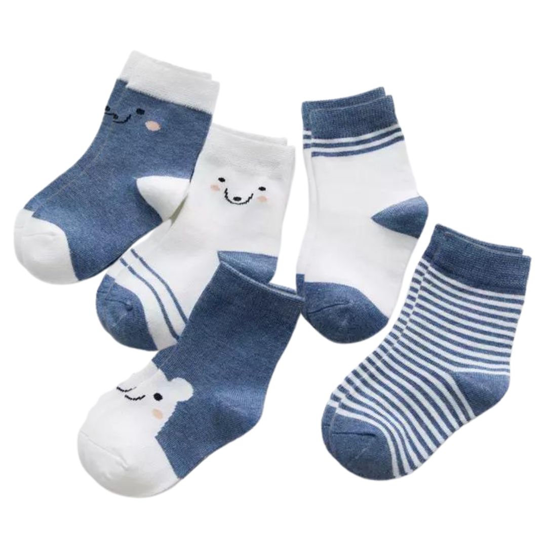Kids Fun Novelty Crew Socks (5 Pairs per Pack)
